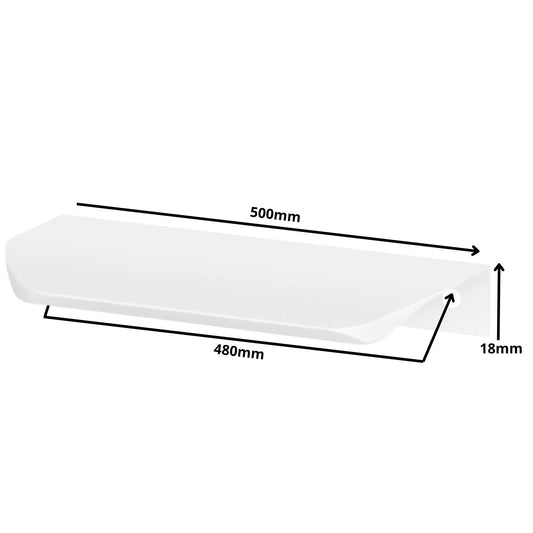 Griffleiste Kantengriff Rund 480mm (500mm Gesamtlänge) - Weiß – Furnica