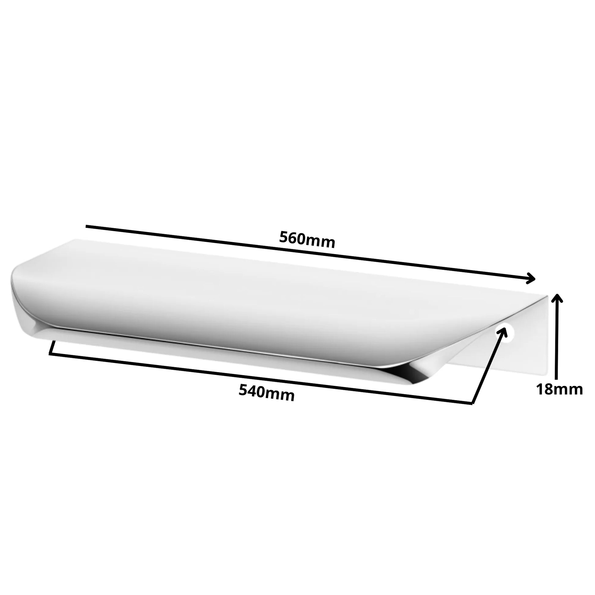 Griffleiste Kantengriff Rund 540mm (560mm Gesamtlänge) - Elektropoler – Furnica