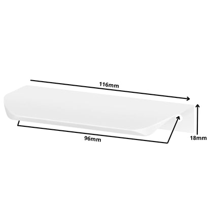 Griffleiste Kantengriff Rund 96mm (116mm Gesamtlänge) - Weiß – Furnica