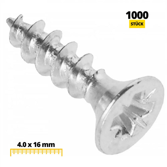 Holzschrauben PZ2 4.0x16mm Weißer Zink (1000 stk.) – Furnica
