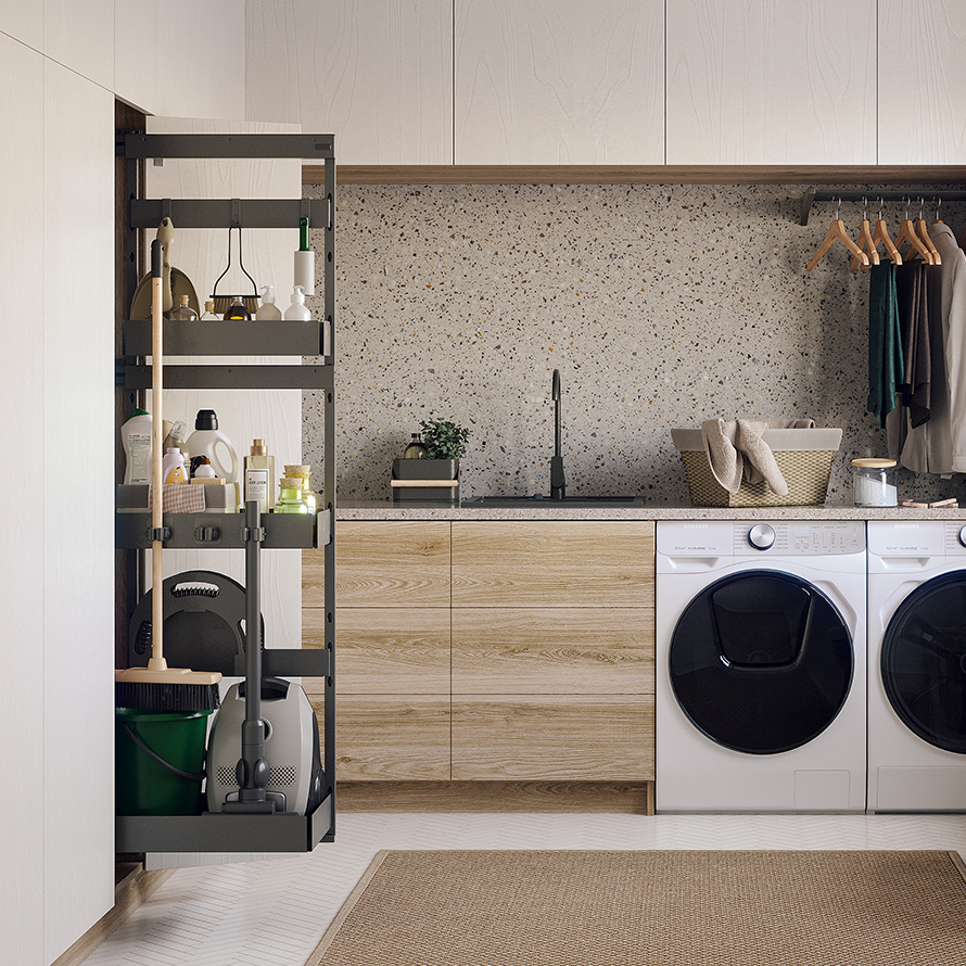 House Master - Hauswirtschaftsauszug rechts für 400mm Schrank - Graphit