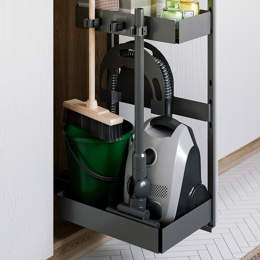 House Master - Hauswirtschaftsauszug rechts für 400mm Schrank - Graphit