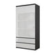 JOELLE - Kleiderschrank mit 2 Türen und 2 Schubladen -  Anthrazit / Weißglanz H180cm B90cm T50cm – Furnica