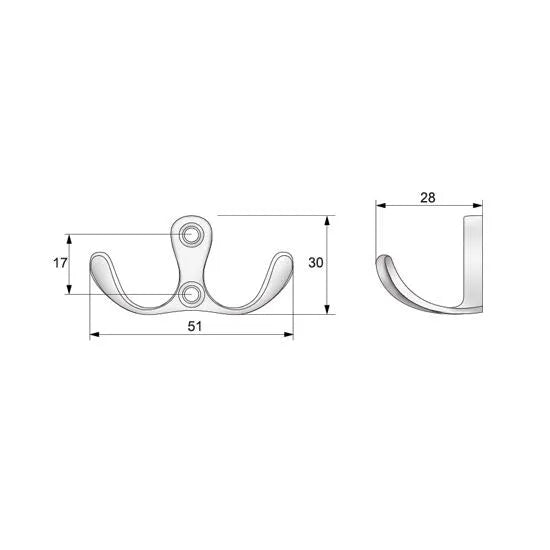 Kleiderhaken - Aluminium WP01 – Furnica