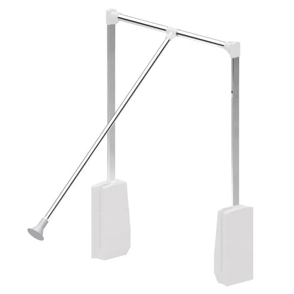 Kleiderlift 600-830mm - Chrom/Weiß – Furnica