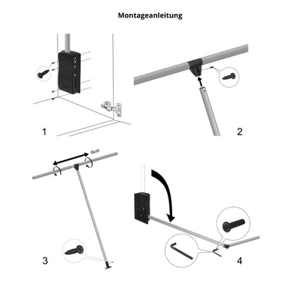 Kleiderlift 600-830mm - Chrom/Weiß – Furnica