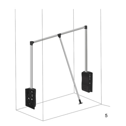Kleiderlift 600-830mm - Chrom/Weiß – Furnica