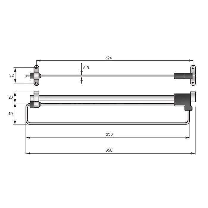 Kleiderstange Ausziehbar - 350mm – Furnica