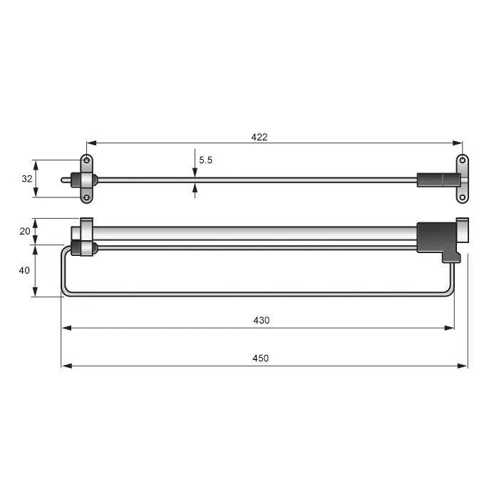 Kleiderstange Ausziehbar - 450mm – Furnica