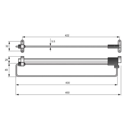 Kleiderstange Ausziehbar - 450mm – Furnica