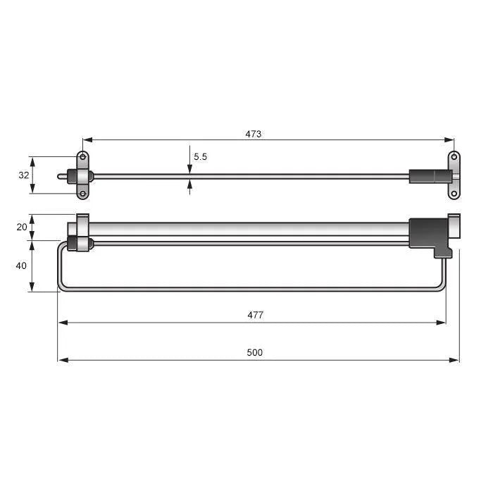 Kleiderstange Ausziehbar - 500mm – Furnica