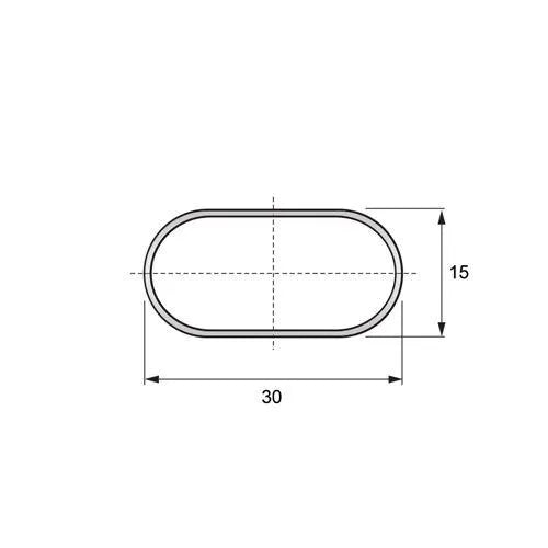 Kleiderstange Oval 15x30mm, 3000mm – Furnica