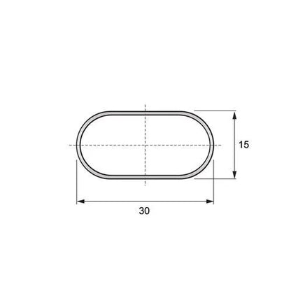 Kleiderstange Oval 15x30mm, 3000mm – Furnica