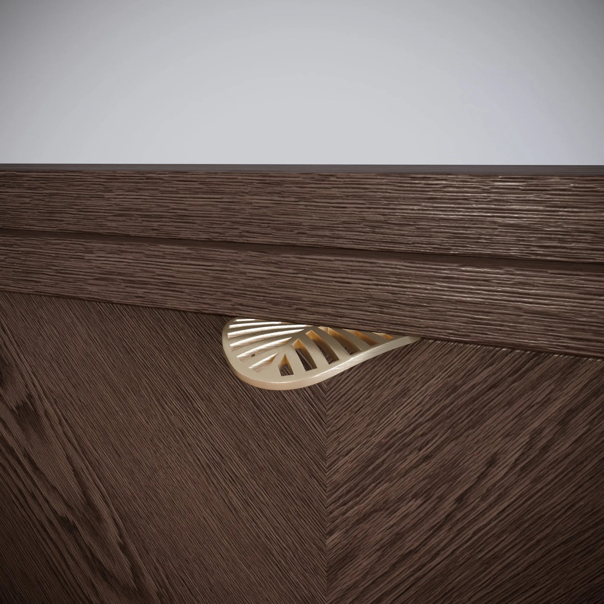 LEAF Edge Pull Möbelgriff 32mm (60mm Gesamtlänge) - Messing Gold – Furnica