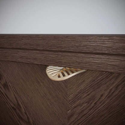 LEAF Edge Pull Möbelgriff 32mm (60mm Gesamtlänge) - Messing Gold – Furnica