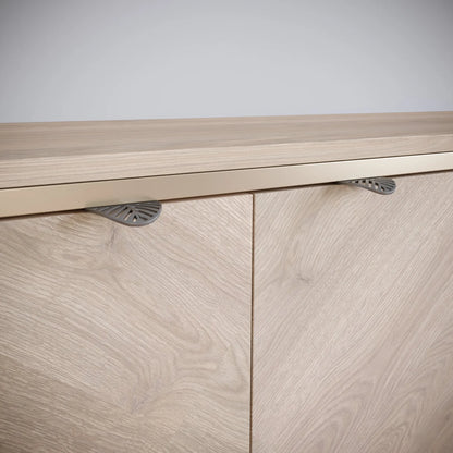 LEAF Edge Pull Möbelgriff 32mm (60mm Gesamtlänge) - Perlmutt Silber – Furnica