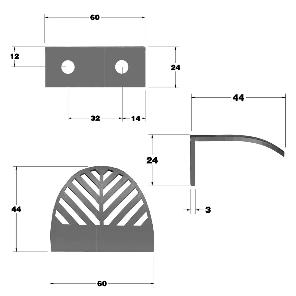 LEAF Edge Pull Möbelgriff 32mm (60mm Gesamtlänge) - Perlmutt Silber – Furnica