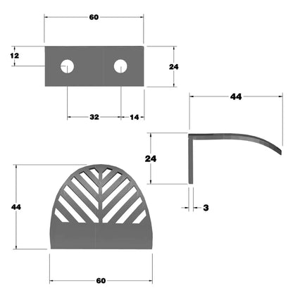 LEAF Edge Pull Möbelgriff 32mm (60mm Gesamtlänge) - Perlmutt Silber – Furnica