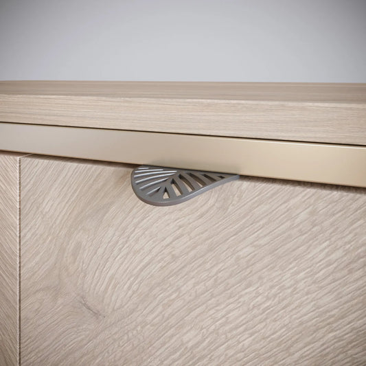 LEAF Edge Pull Möbelgriff 32mm (60mm Gesamtlänge) - Perlmutt Silber – Furnica