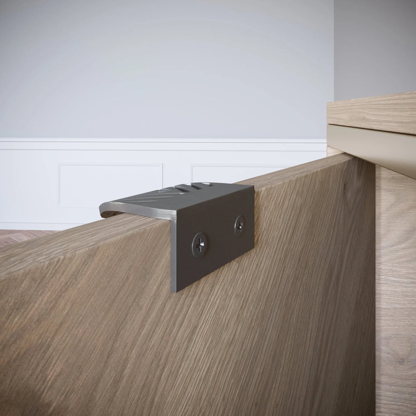 LEAF Edge Pull Möbelgriff 32mm (60mm Gesamtlänge) - Perlmutt Silber – Furnica