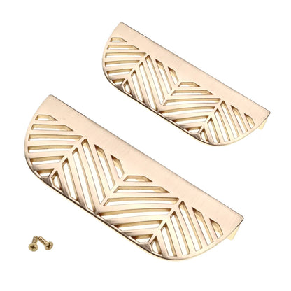 LEAF Edge Pull Möbelgriff 64mm (118mm Gesamtlänge) - Messing Gold – Furnica