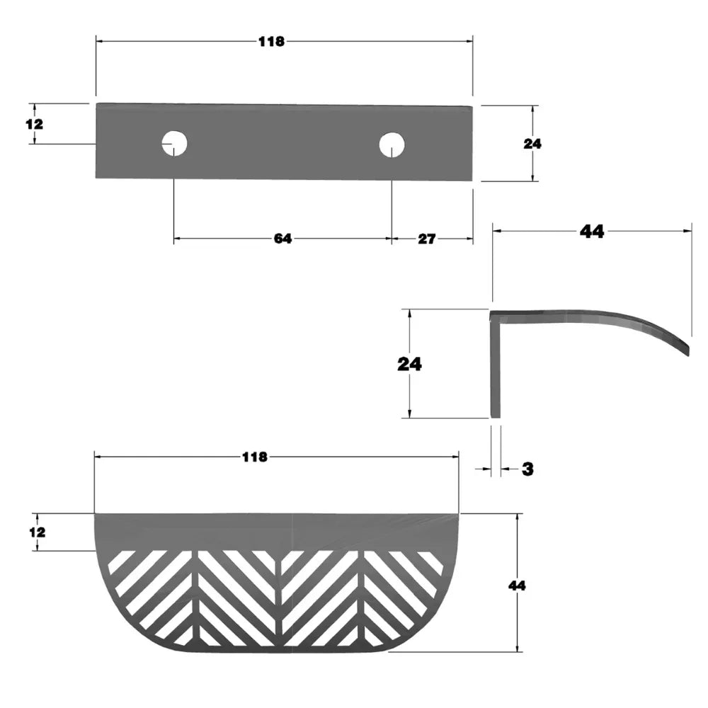 LEAF Edge Pull Möbelgriff 64mm (118mm Gesamtlänge) - Messing Gold – Furnica
