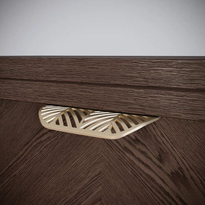 LEAF Edge Pull Möbelgriff 64mm (118mm Gesamtlänge) - Messing Gold – Furnica