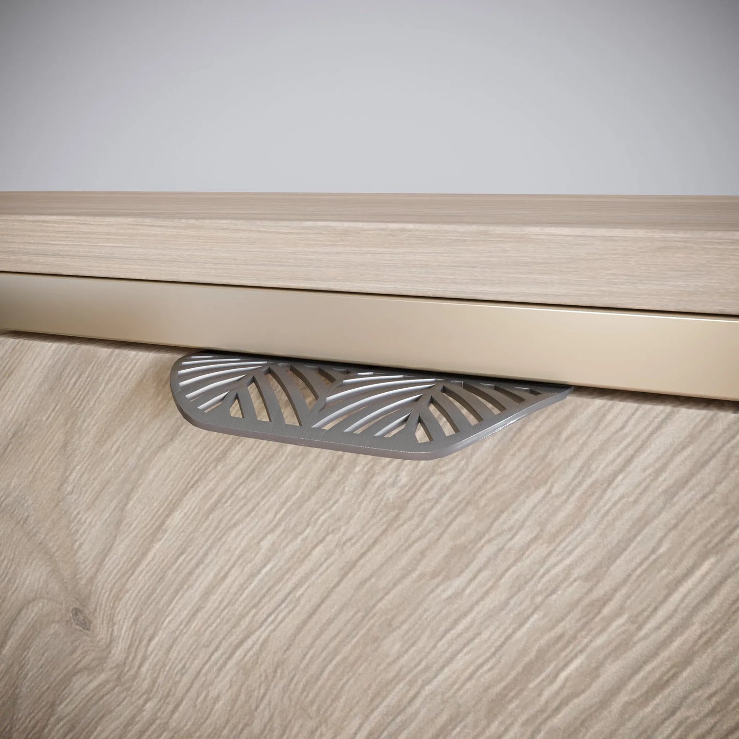 LEAF Edge Pull Möbelgriff 64mm (118mm Gesamtlänge) - Perlmutt Silber – Furnica