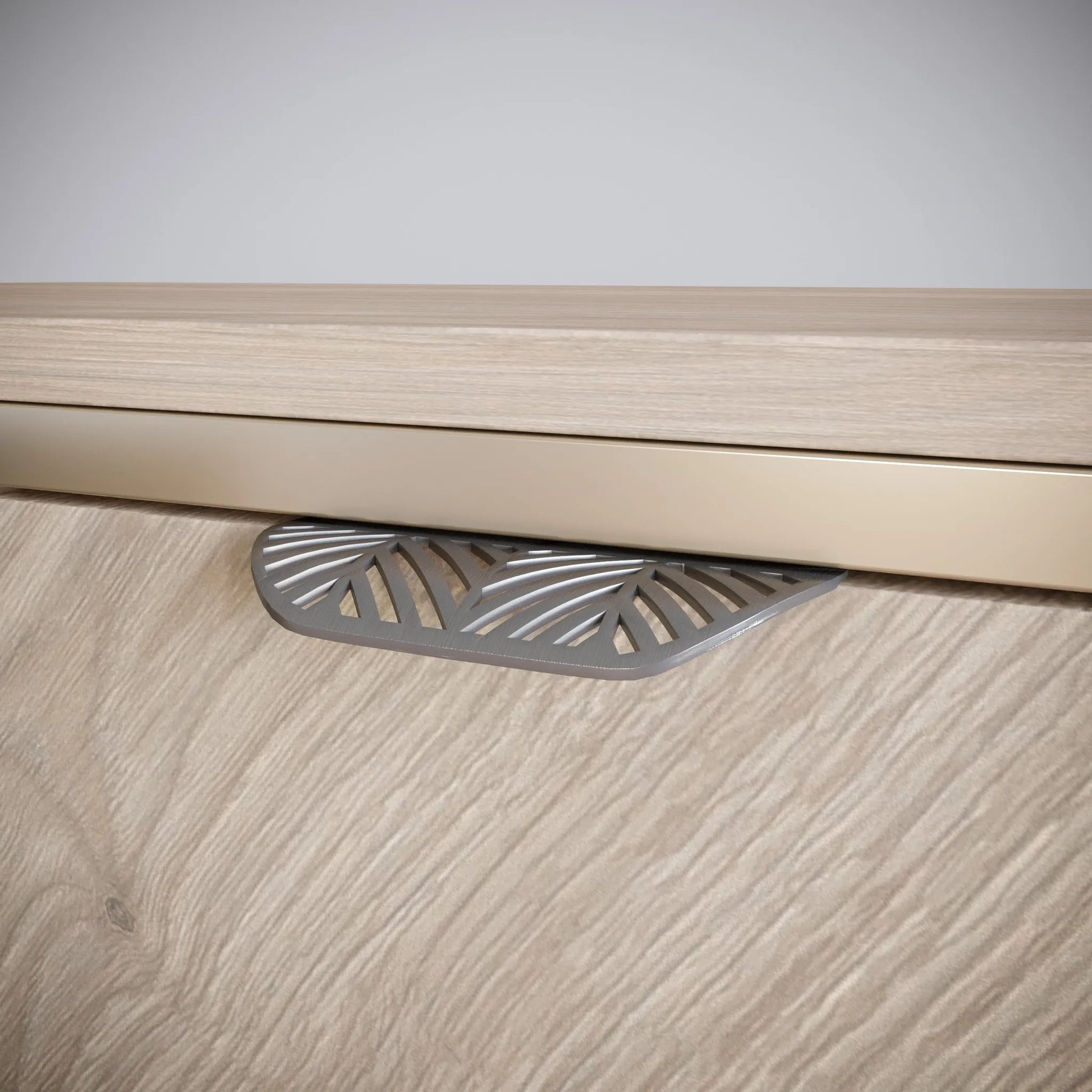 LEAF Edge Pull Möbelgriff 64mm (118mm Gesamtlänge) - Perlmutt Silber – Furnica