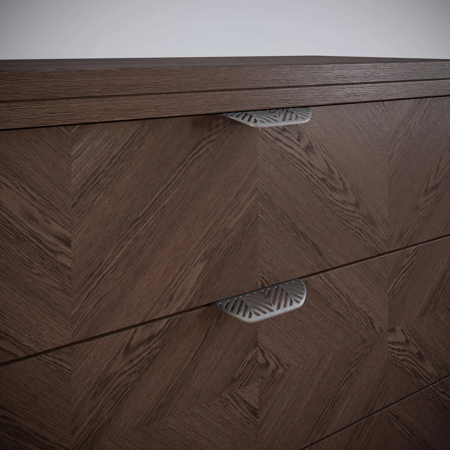 LEAF Edge Pull Möbelgriff 64mm (118mm Gesamtlänge) - Perlmutt Silber – Furnica