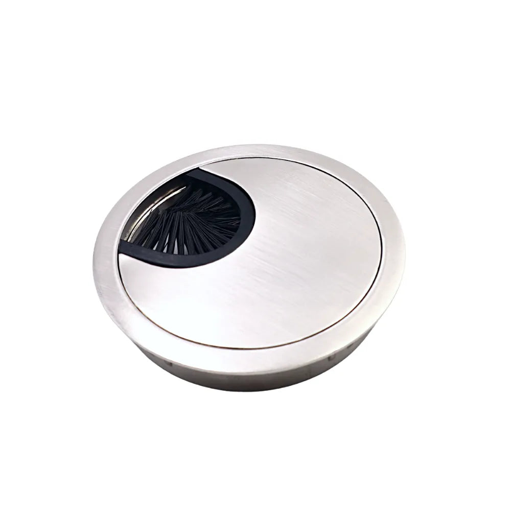 Metall Kabeldurchführung 60mm, Gebürsteter Stahl – Furnica