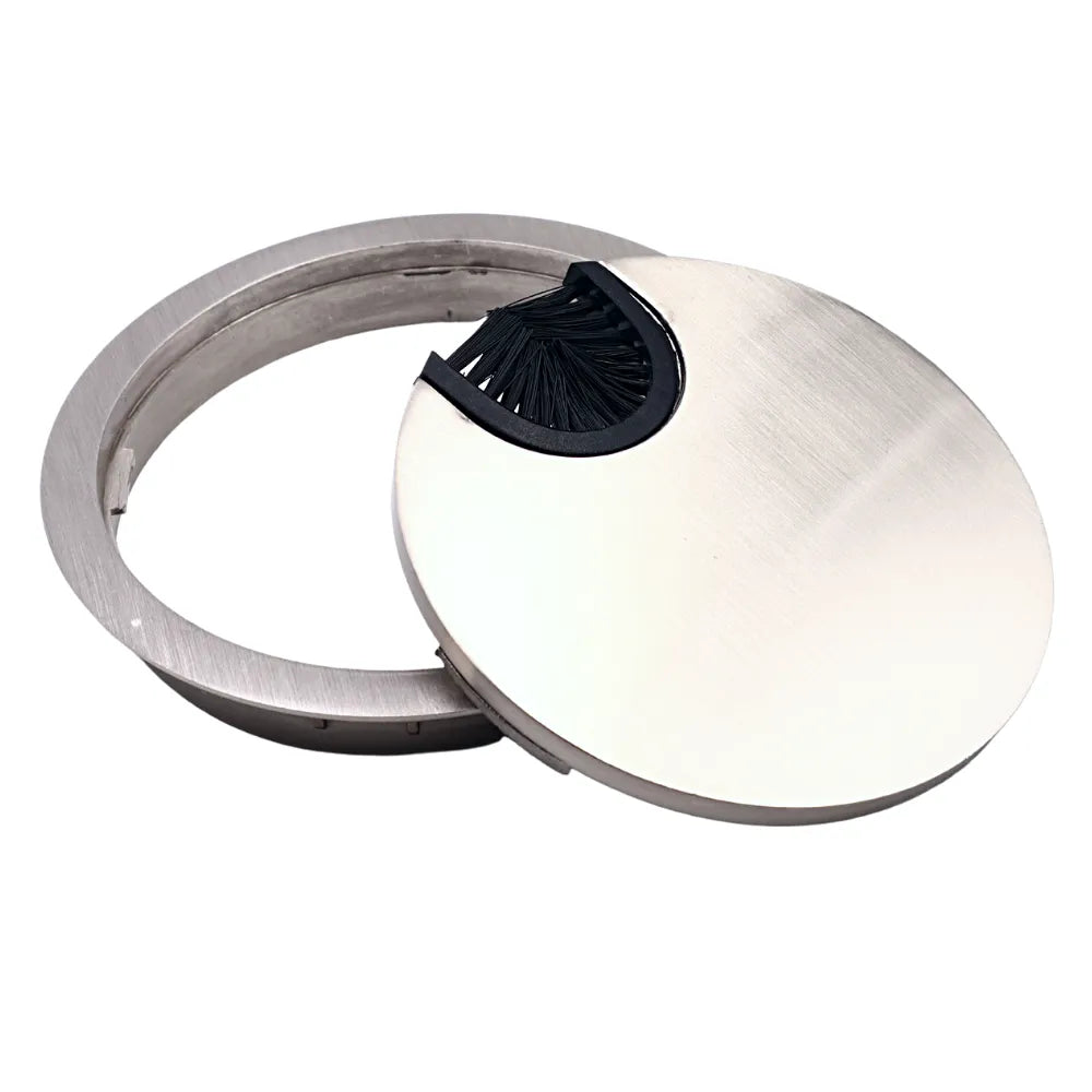 Metall Kabeldurchführung 80mm, Gebürsteter Stahl – Furnica
