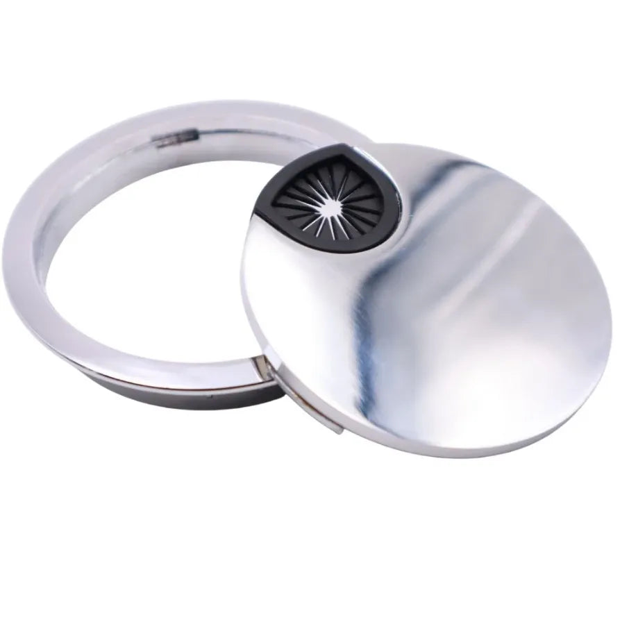 Metall-Kabeldurchführung mit Gummiloch - Chrom Ø80mm – Furnica