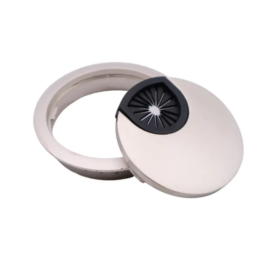 Metall-Kabeldurchführung mit Gummiloch - Satin Ø60mm – Furnica