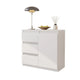 MIKEL - Kommode / Sideboard mit 3 Schubladen und 1 Tür - Weiß Matt H75cm B80cm T35cm – Furnica