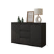 MIKEL - Kommode / Sideboard mit 3 Schubladen und 2 Türen - Anthrazit Grau H75cm B120cm T35cm – Furnica
