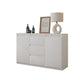 MIKEL - Kommode / Sideboard mit 3 Schubladen und 2 Türen - Weiß Matt H75cm B120cm T35cm – Furnica