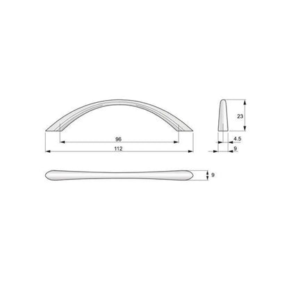 Möbelgriff 96mm UZ02 - Satin – Furnica