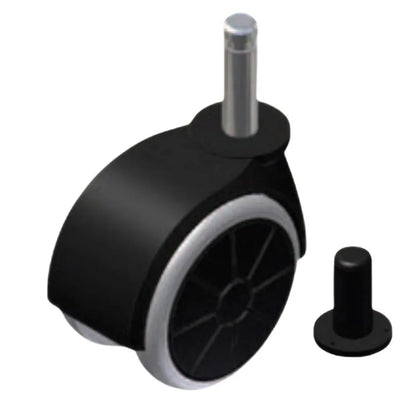 Möbelgummi-Schwenkrad mit Montagestift 8mm und Hülse - Ø50mm – Furnica