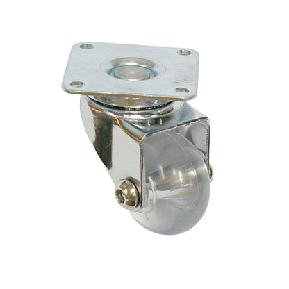 Möbelrad mit Platte - transparent - Chrom - Ø3,5cm – Furnica