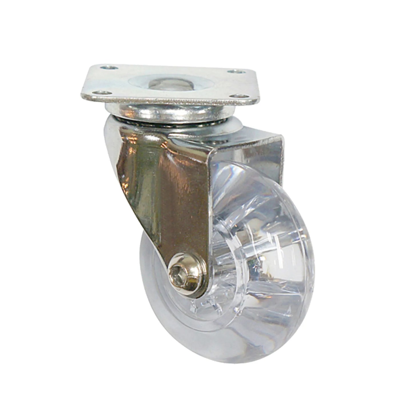 Möbelrad mit Platte - transparent - Chrom - Ø5,0cm – Furnica