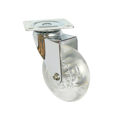 Möbelrad mit Platte - transparent - Chrom - Ø7,5cm – Furnica