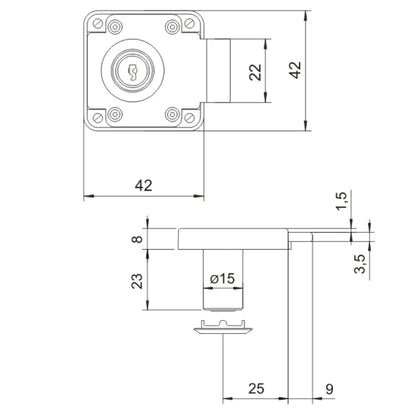 Möbelschloss 15x23mm – Furnica