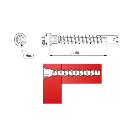 Möbelschrauben - 7.0x50mm (100 stk.) – Furnica