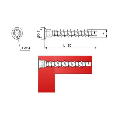Möbelschrauben - 7.0x50mm (1000 Stk.) – Furnica