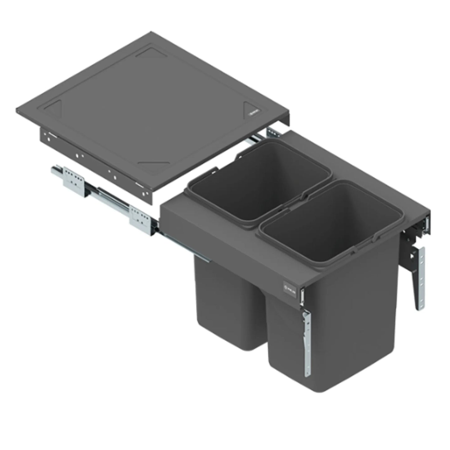 Mülleimer Küche Ausziehbar - 2x15L oder 2x20L- 50cm Küchenschrank – Furnica