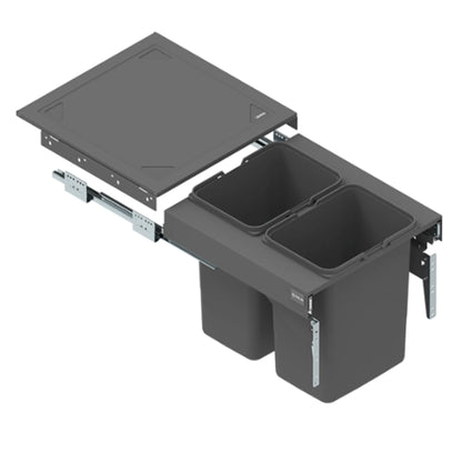 Mülleimer Küche Ausziehbar - 2x15L oder 2x20L- 50cm Küchenschrank – Furnica
