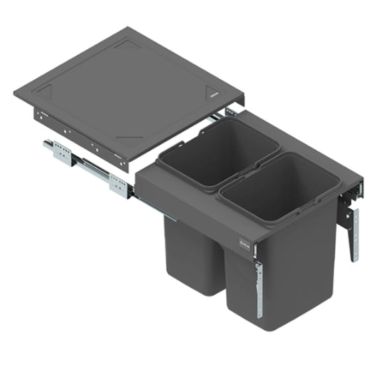 Mülleimer Küche Ausziehbar - 2x15L oder 2x20L- 50cm Küchenschrank – Furnica