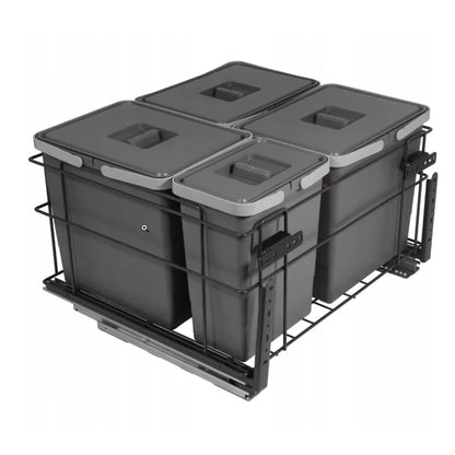 Mülleimer Mülltrennung Soft-Close 3 x 15L + 1 x 6L - 60cm Küchenschrank – Furnica
