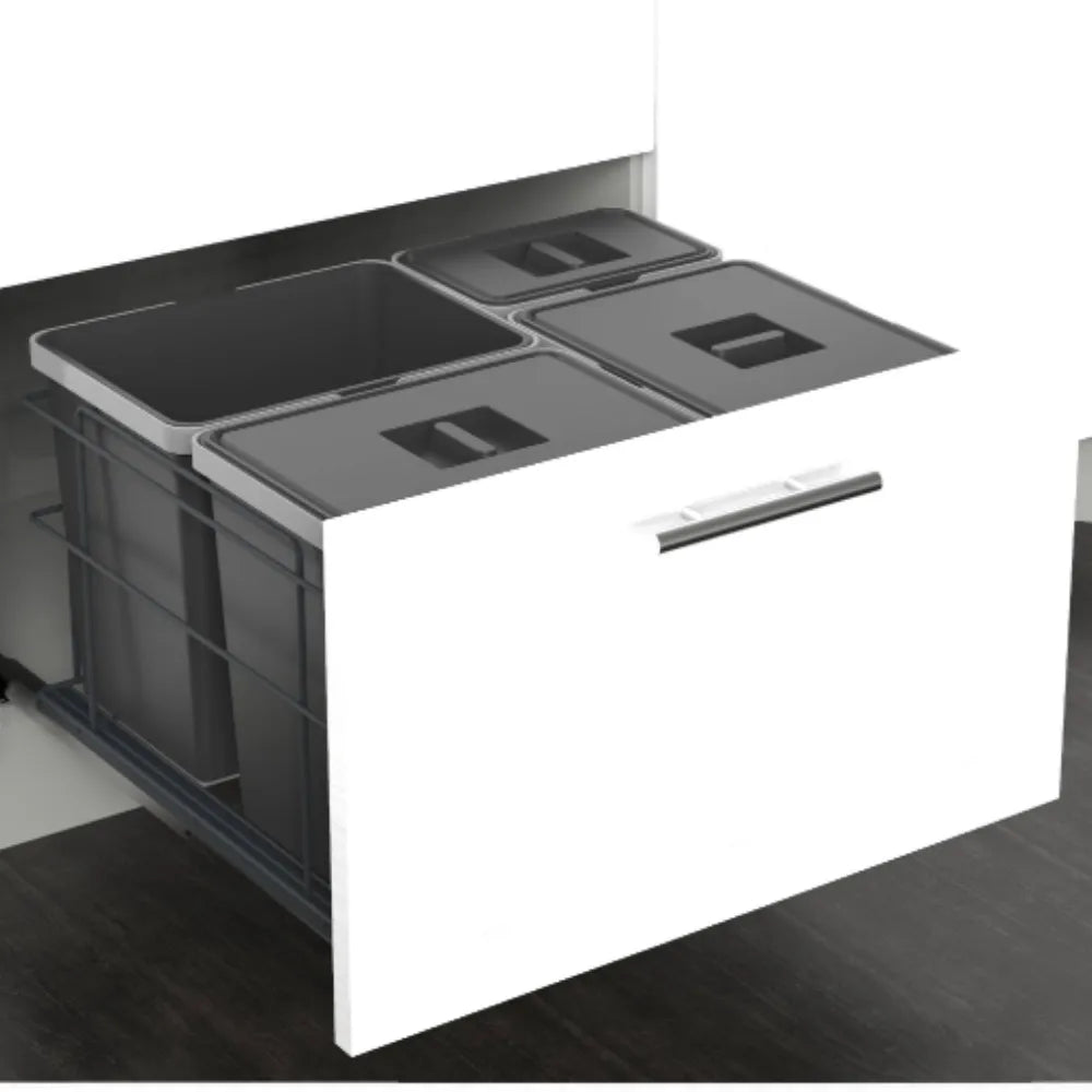 Mülleimer Mülltrennung Soft-Close 3 x 15L + 1 x 6L - 60cm Küchenschrank – Furnica